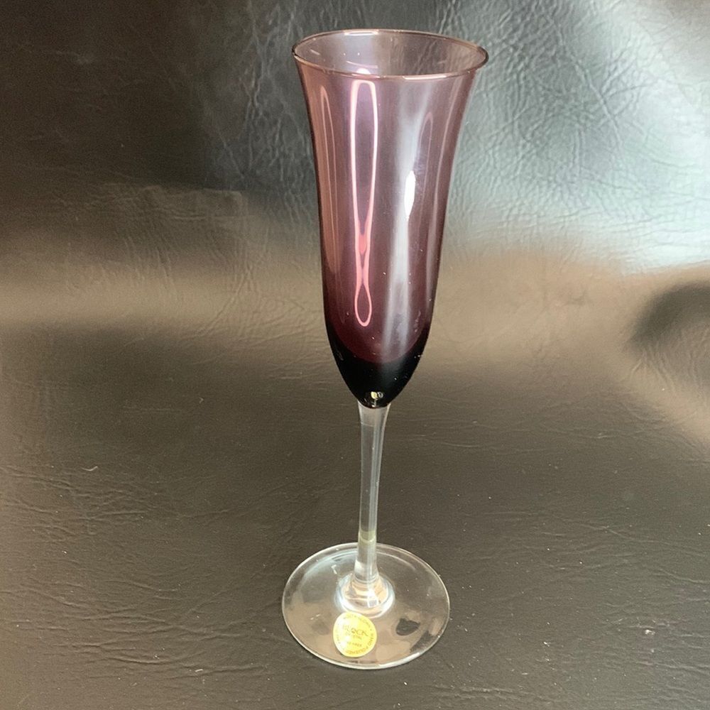 Block Crystal Hand Cut & Polished Mouth Blown Lead Free Purple Cranberry Pink